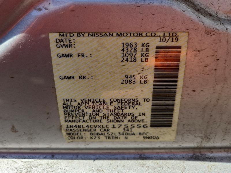 Продажа на аукционе авто 2020 Nissan Altima, vin: 1N4BL4CVXLC175556, номер лота: 51160046