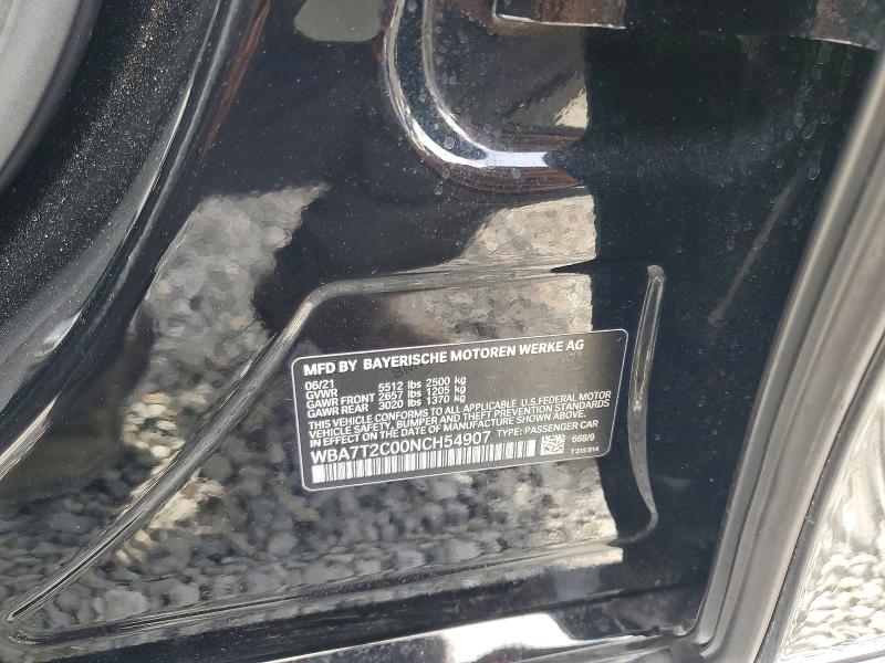 Продаж на аукціоні авто 2022 Bmw 740, vin: WBA7T2C00NCH54907, номер лоту: 49995246