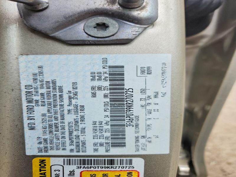 Aukcja sprzedaży 2019 Ford Fusion, vin: 3FA6P0T99KR270725, numer aukcji: 50351806