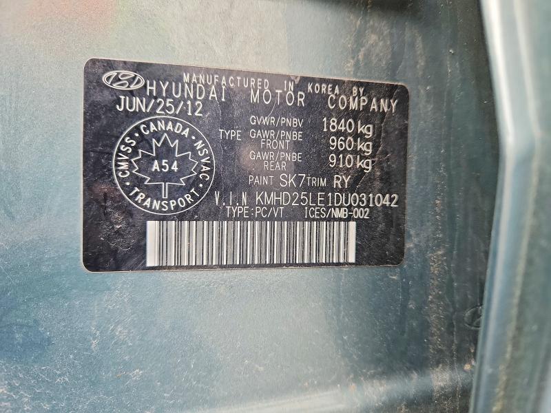 51412866 :رقم المزاد ، KMHD25LE1DU031042 vin ، 2013 Hyundai Elantra Gt مزاد بيع