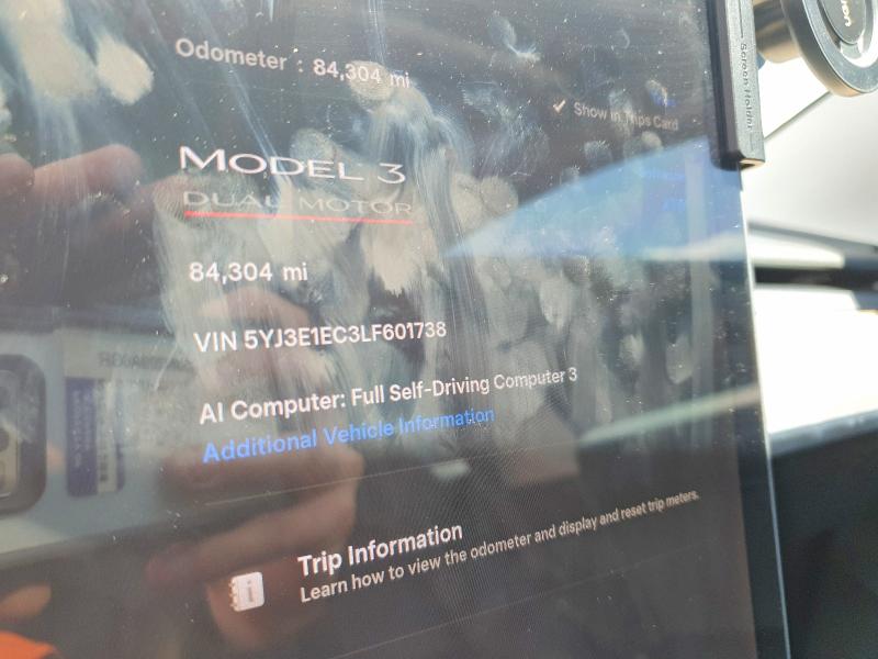 2020 Tesla Model 3 მანქანა იყიდება აუქციონზე, vin: 5YJ3E1EC3LF601738, აუქციონის ნომერი: 51546576