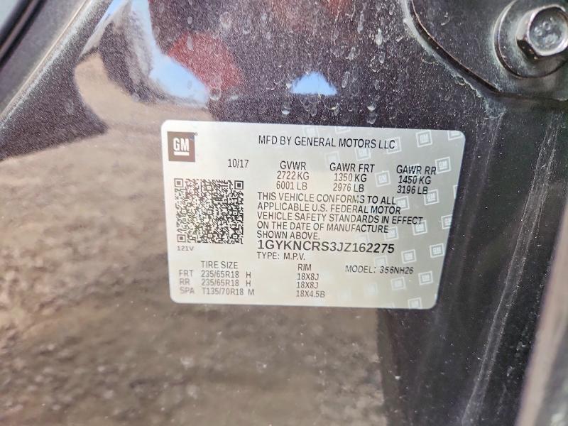 2018 Cadillac Xt5 მანქანა იყიდება აუქციონზე, vin: 1GYKNCRS3JZ162275, აუქციონის ნომერი: 48656466