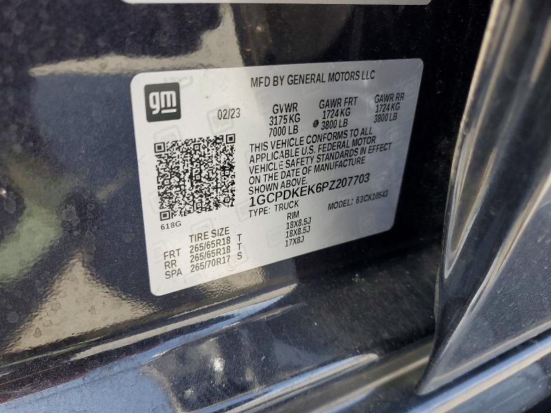 Aukcja sprzedaży 2023 Chevrolet Silverado, vin: 1GCPDKEK6PZ207703, numer aukcji: 51641936