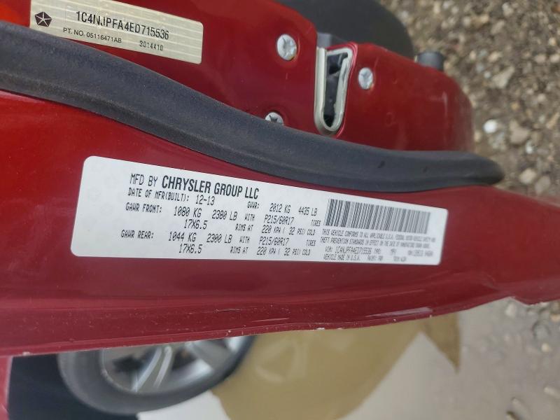 2014 Jeep Patriot მანქანა იყიდება აუქციონზე, vin: 1C4NJPFA4ED715536, აუქციონის ნომერი: 50412516
