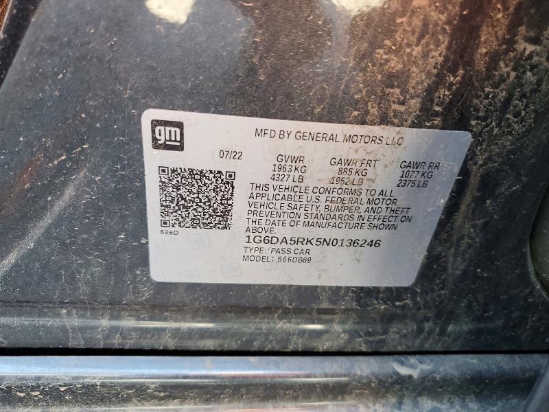 Продаж на аукціоні авто 2022 Cadillac Ct4, vin: 1G6DA5RK5N0136246, номер лоту: 50583876