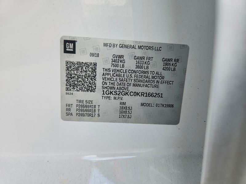 Продажа на аукционе авто 2019 Gmc Yukon Xl, vin: 1GKS2GKC0KR166251, номер лота: 51340786