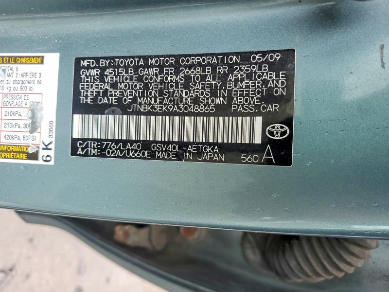 Продажа на аукционе авто 2010 Toyota Camry, vin: JTNBK3EK9A3048865, номер лота: 50052436