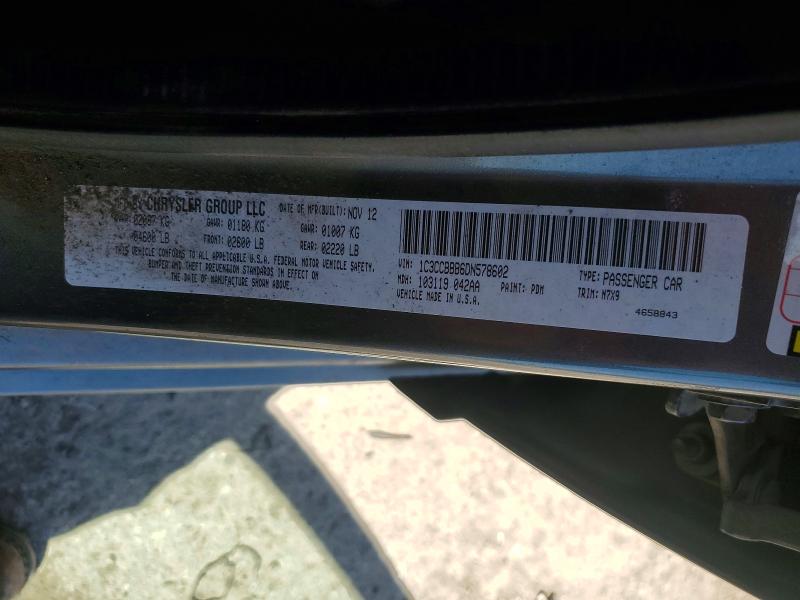 50480216 :رقم المزاد ، 1C3CCBBB6DN578602 vin ، 2013 Chrysler 200 مزاد بيع