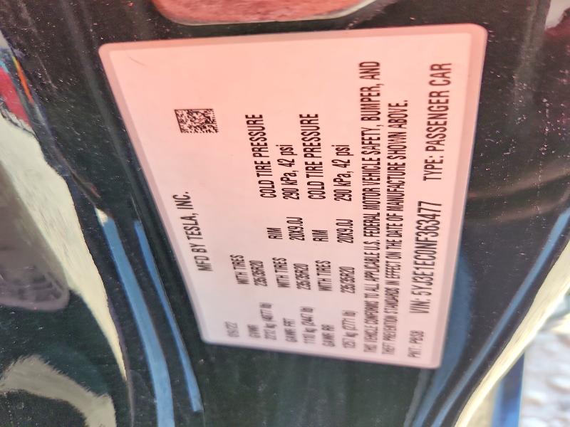 2022 Tesla Model 3 მანქანა იყიდება აუქციონზე, vin: 5YJ3E1EC0NF363477, აუქციონის ნომერი: 51673566