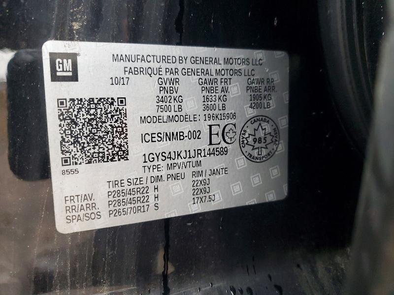 Продаж на аукціоні авто 2018 Cadillac Escalade, vin: 1GYS4JKJ1JR144589, номер лоту: 51560546