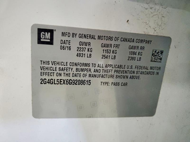 Aukcja sprzedaży 2016 Buick Regal, vin: 2G4GL5EX6G9208615, numer aukcji: 50758686