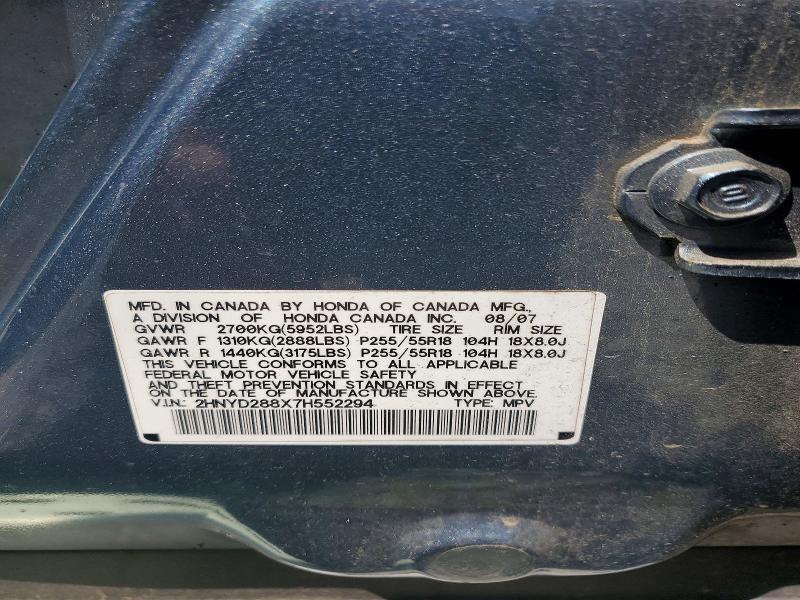 Aukcja sprzedaży 2007 Acura Mdx, vin: 2HNYD288X7H552294, numer aukcji: 50632326