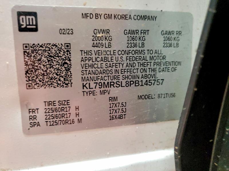 Aukcja sprzedaży 2023 Chevrolet Trailblazer, vin: KL79MRSL8PB145757, numer aukcji: 49882856