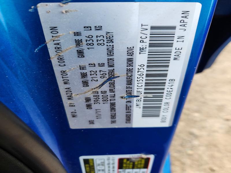 Aukcja sprzedaży 2012 Mazda 3, vin: JM1BL1UF1C1556756, numer aukcji: 47576486