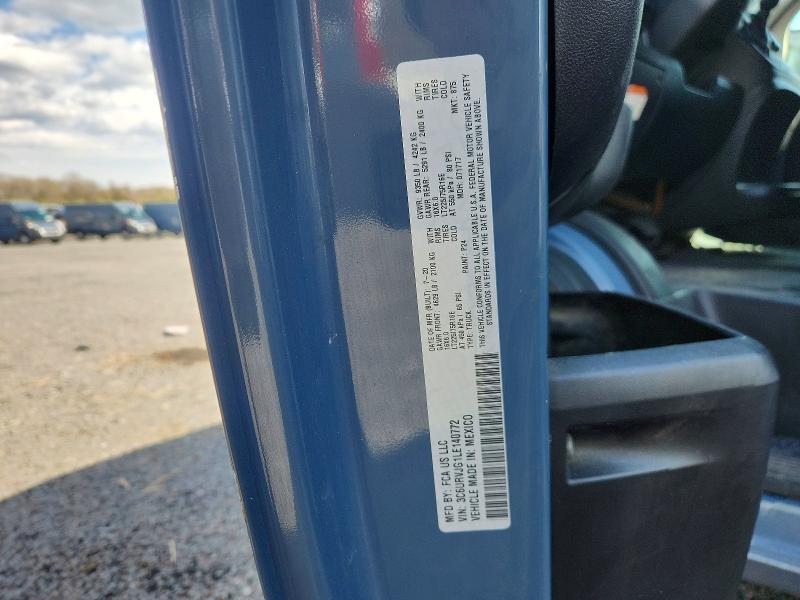 2020 Ram Promaster 3500 მანქანა იყიდება აუქციონზე, vin: 3C6URVJG1LE140772, აუქციონის ნომერი: 74616595