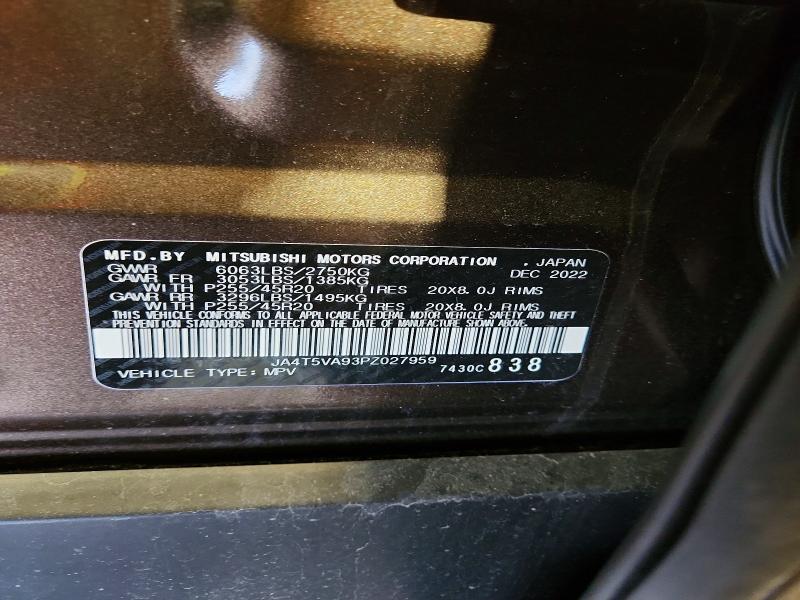 Продаж на аукціоні авто 2023 Mitsubishi Outlander, vin: JA4T5VA93PZ027959, номер лоту: 49984506