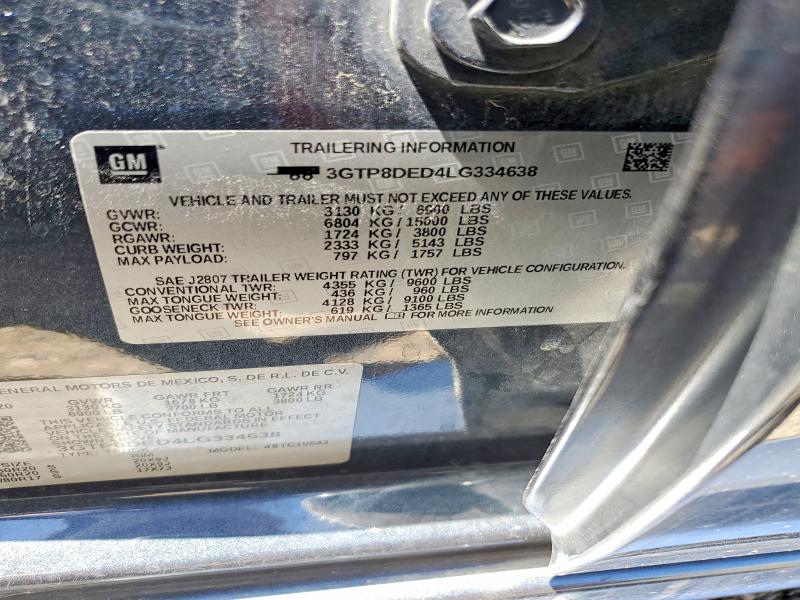 Aukcja sprzedaży 2020 Gmc Sierra, vin: 3GTP8DED4LG334638, numer aukcji: 49096556