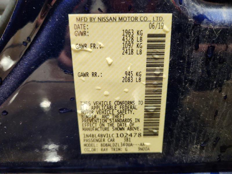Продаж на аукціоні авто 2020 Nissan Altima, vin: 1N4BL4BV1LC102478, номер лоту: 49932196