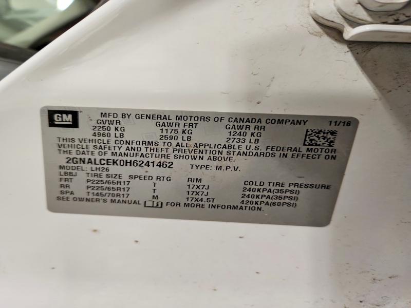 Продаж на аукціоні авто 2017 Chevrolet Equinox, vin: 2GNALCEK0H6241462, номер лоту: 47896596