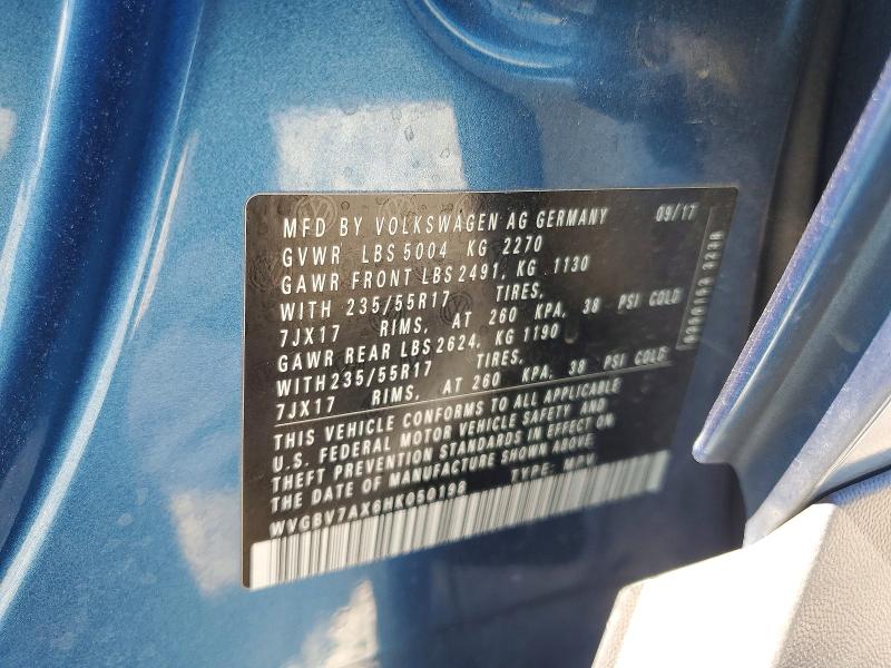 Продаж на аукціоні авто 2017 Volkswagen Tiguan, vin: WVGBV7AX6HK050198, номер лоту: 51526536