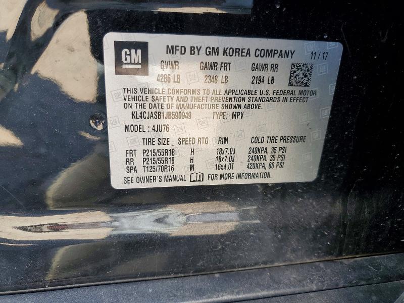 Auction sale of the 2018 Buick Encore, vin: KL4CJASB1JB590949, lot number: 47325806