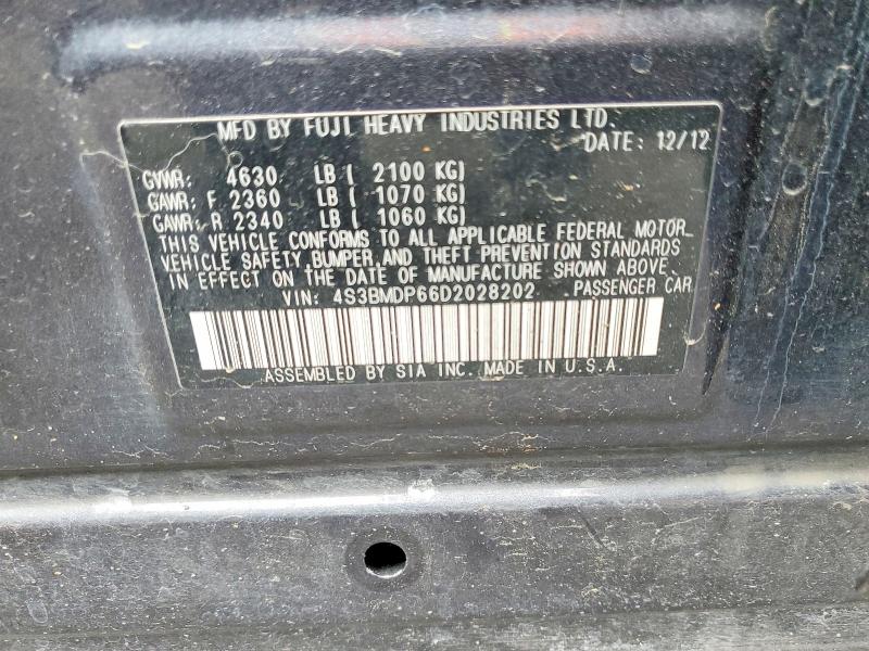 2013 Subaru Legacy მანქანა იყიდება აუქციონზე, vin: 4S3BMDP66D2028202, აუქციონის ნომერი: 49859916