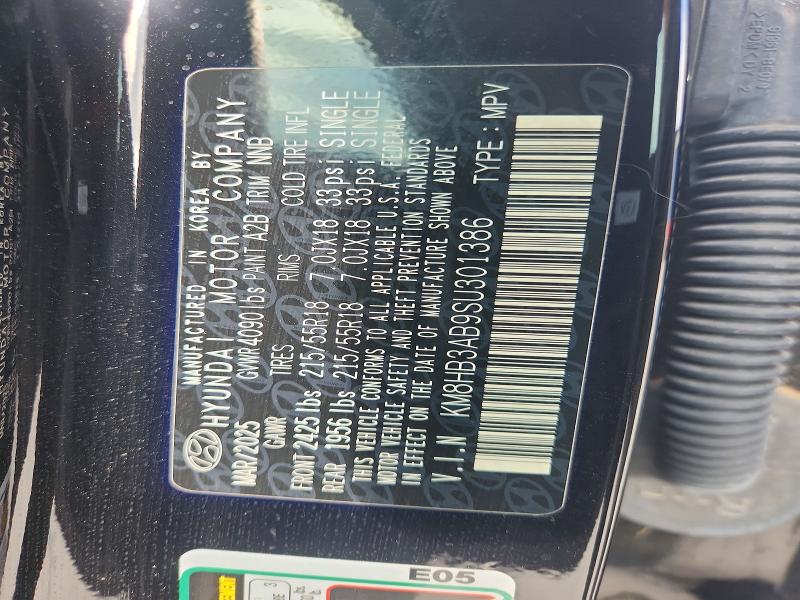 50501716 :رقم المزاد ، KM8HB3AB9SU301386 vin ، 2025 Hyundai Kona مزاد بيع