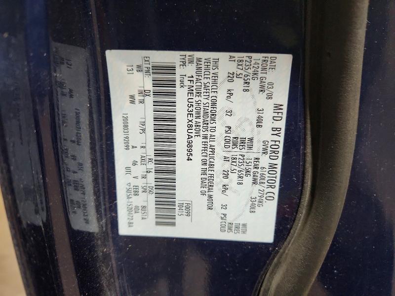 50140366 :رقم المزاد ، 1FMEU53EX8UA98954 vin ، 2008 Ford Explorer Sport Trac مزاد بيع