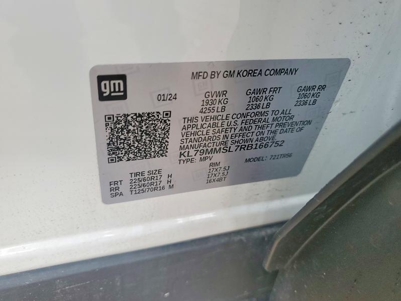 Aukcja sprzedaży 2024 Chevrolet Trailblazer, vin: KL79MMSL7RB166752, numer aukcji: 49109636