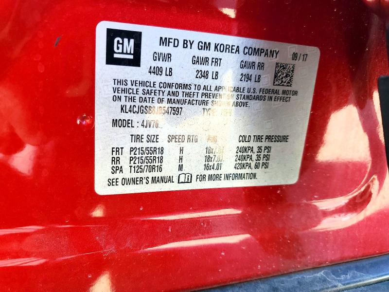 Продажа на аукционе авто 2018 Buick Encore, vin: KL4CJGSB8JB547597, номер лота: 49204066