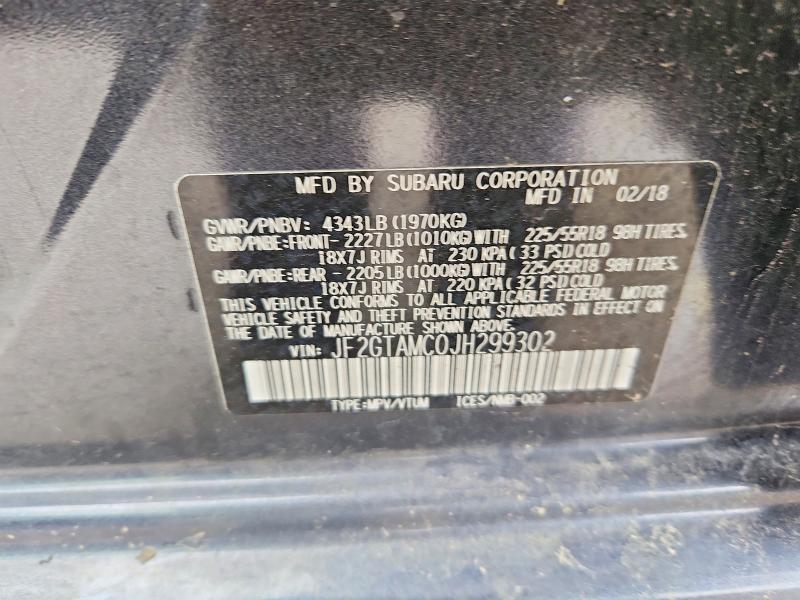 Aukcja sprzedaży 2018 Subaru Crosstrek, vin: JF2GTAMC0JH299302, numer aukcji: 51261546