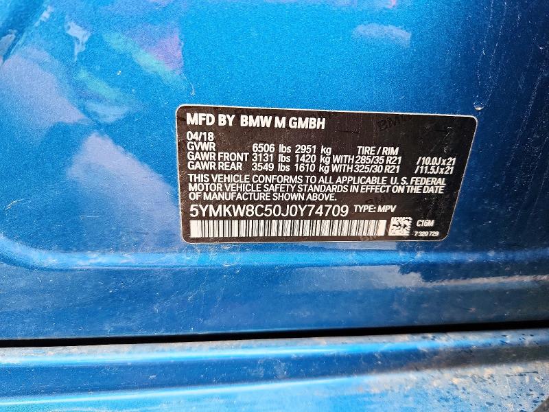 Продажа на аукционе авто 2018 Bmw X6, vin: 5YMKW8C50J0Y74709, номер лота: 51483286