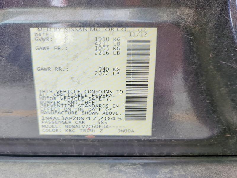 Aukcja sprzedaży 2013 Nissan Altima, vin: 1N4AL3AP2DN472045, numer aukcji: 48449086