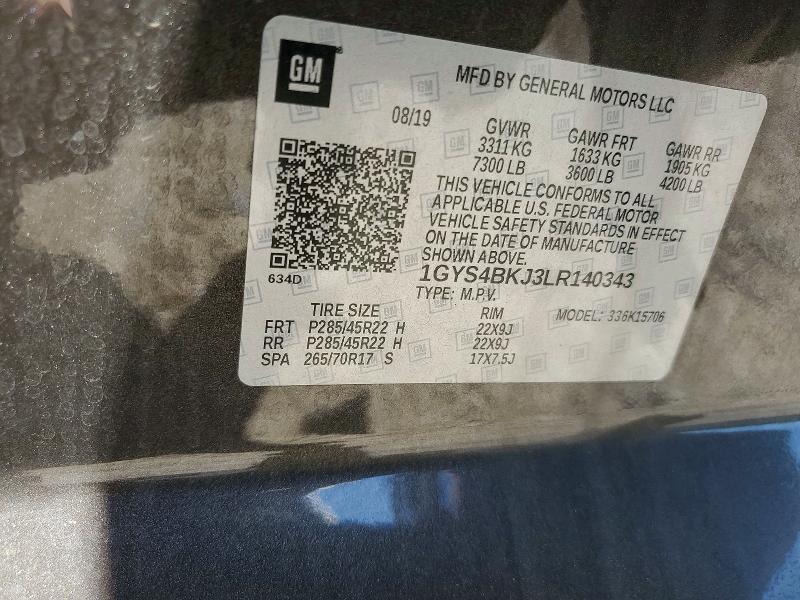 Aukcja sprzedaży 2020 Cadillac Escalade, vin: 1GYS4BKJ3LR140343, numer aukcji: 49997236