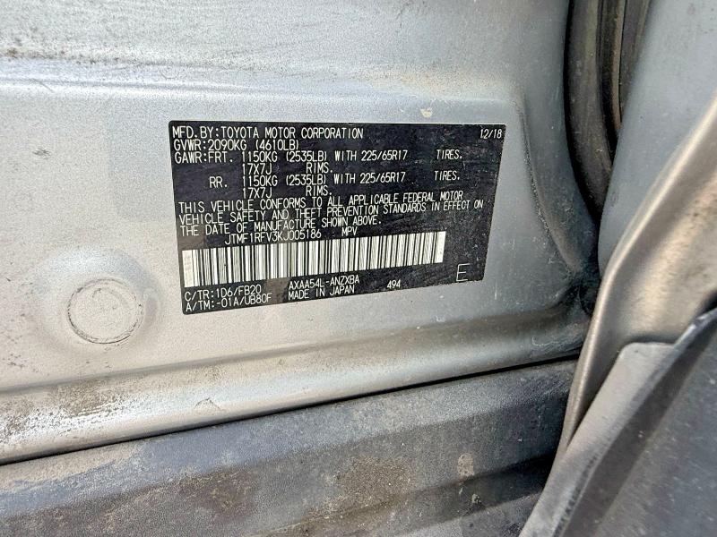 Продаж на аукціоні авто 2019 Toyota Rav4, vin: JTMF1RFV3KJ005186, номер лоту: 48702096