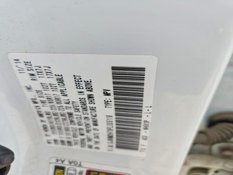 50239446 :رقم المزاد ، 5J6RM3H79FL005116 vin ، 2015 Honda Cr-v مزاد بيع