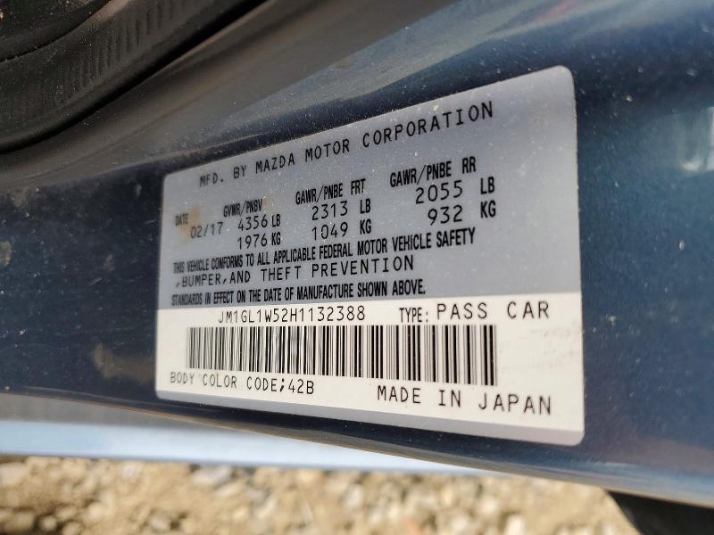 2017 Mazda 6 მანქანა იყიდება აუქციონზე, vin: JM1GL1W52H1132388, აუქციონის ნომერი: 49244226