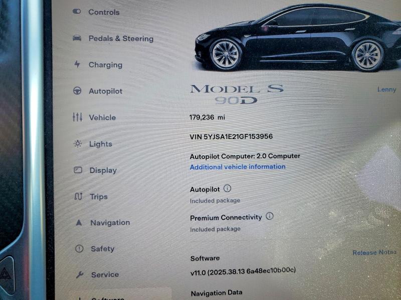 Продаж на аукціоні авто 2016 Tesla Model S, vin: 5YJSA1E21GF153956, номер лоту: 49181476