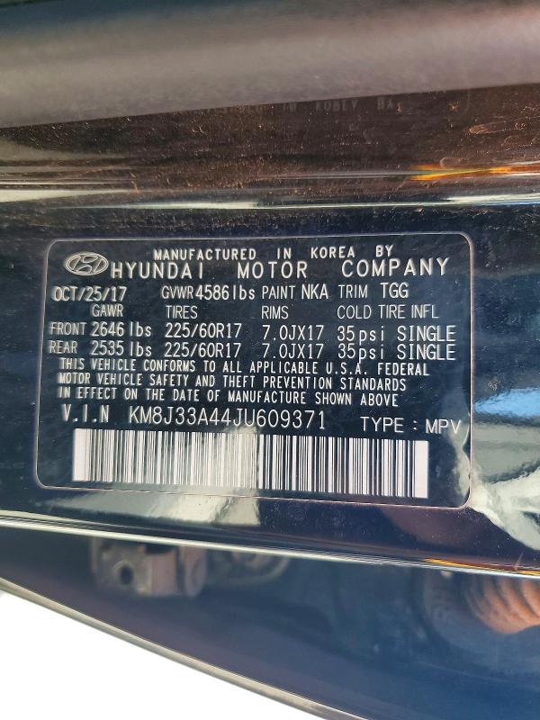 Aukcja sprzedaży 2018 Hyundai Tucson, vin: KM8J33A44JU609371, numer aukcji: 48716746