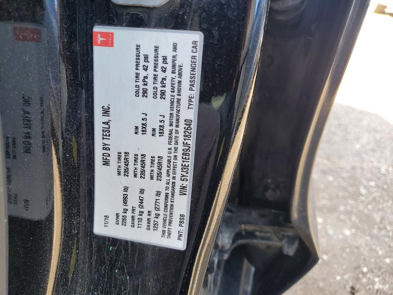 Aukcja sprzedaży 2018 Tesla Model 3, vin: 5YJ3E1EB9JF182640, numer aukcji: 49930466