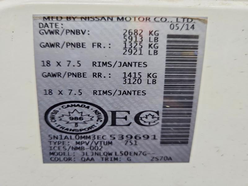 Aukcja sprzedaży 2014 Infiniti Qx60, vin: 5N1AL0MM3EC539691, numer aukcji: 49973806
