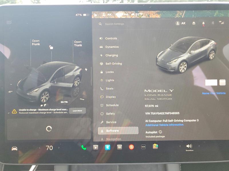 51178386 :رقم المزاد ، 7SAYGAEE7NF548565 vin ، 2022 Tesla Model Y مزاد بيع
