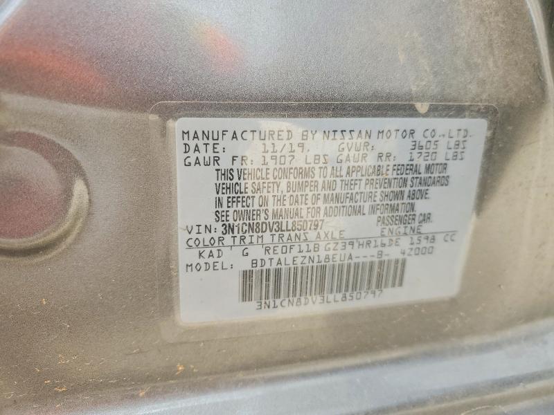 Aukcja sprzedaży 2020 Nissan Versa, vin: 3N1CN8DV3LL850797, numer aukcji: 49741356