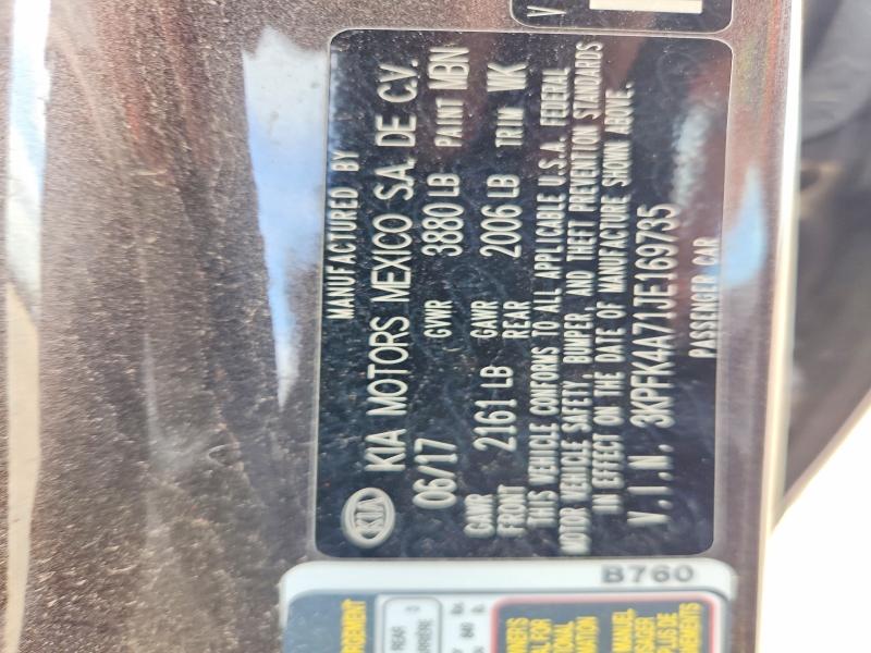 51207906 :رقم المزاد ، 3KPFK4A71JE169735 vin ، 2018 Kia Forte مزاد بيع