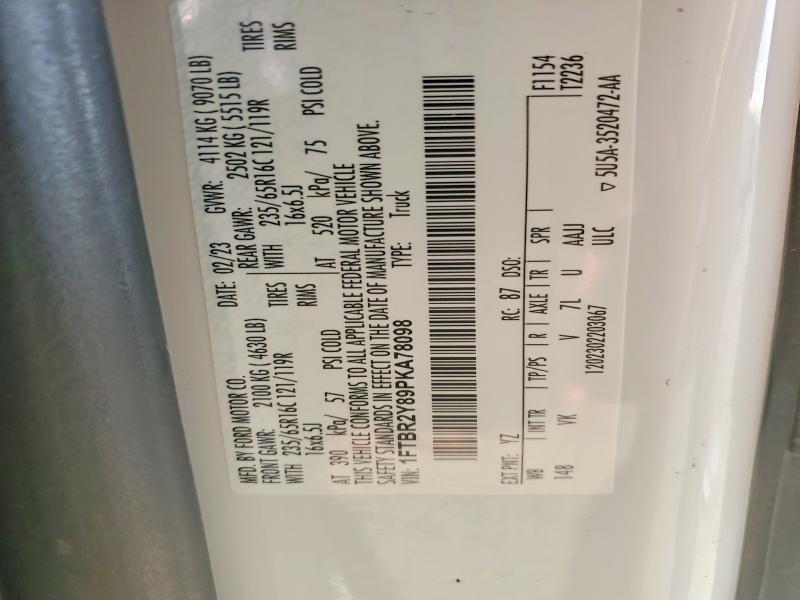 55084806 :رقم المزاد ، 1FTBR2Y89PKA78098 vin ، 2023 Ford Transit مزاد بيع
