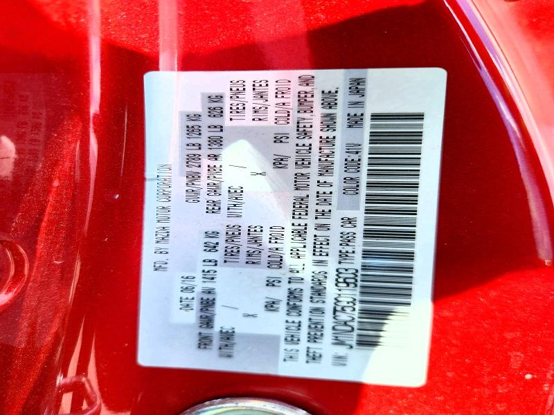 2016 Mazda Mx-5 Miata მანქანა იყიდება აუქციონზე, vin: JM1NDAC75G0119603, აუქციონის ნომერი: 50769766