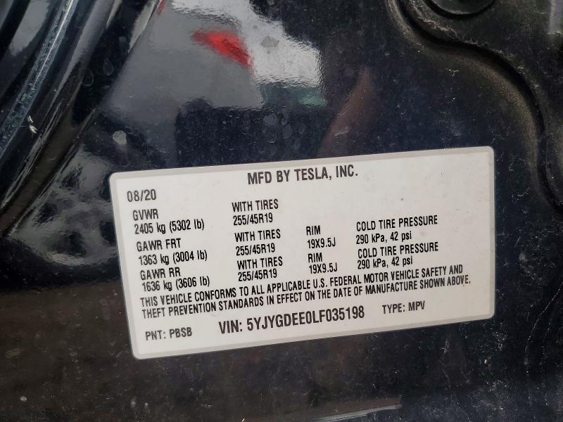 Продаж на аукціоні авто 2020 Tesla Model Y, vin: 5YJYGDEE0LF035198, номер лоту: 48491676