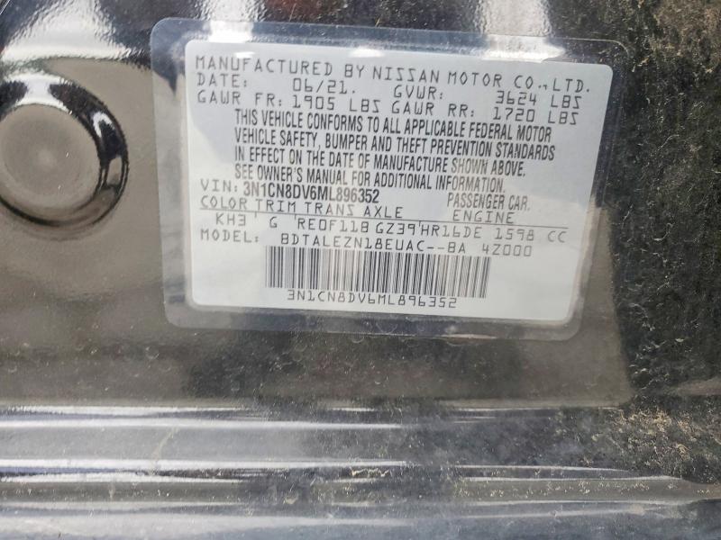 51806386 :رقم المزاد ، 3N1CN8DV6ML896352 vin ، 2021 Nissan Versa مزاد بيع