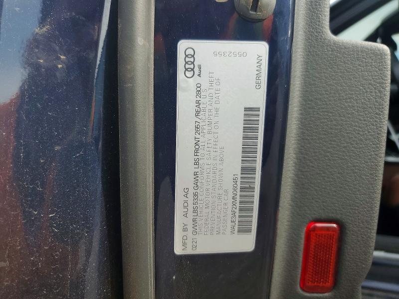 Aukcja sprzedaży 2021 Audi A6, vin: WAUE3AF2XMN060451, numer aukcji: 48433766
