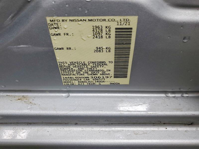 Продажа на аукционе авто 2022 Nissan Altima, vin: 1N4BL4DVXNN306197, номер лота: 51103126